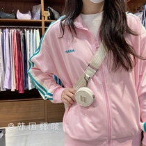 South Korea Coconut Pop Nerdy Direct Mail 22 Spring New Retro Campus Wind Stripe Splicing Color Sports Suit