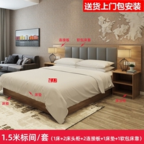 Hotel Furniture Rental Room HOTEL SPECIAL BED SOFT BAG HEADBOARD WITH SINGLE ROOM WITH SINGLE DOUBLE BED DOUBLE BED COMPLETE CUSTOMIZATION