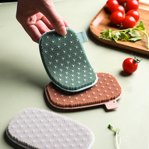 Sherry multi-function dishwashing brush Non-stick oil silicone rag Kitchen brush pot brush bowl artifact decontamination cleaning cleaning cloth