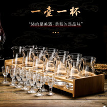 Glass white wine cup Mouthful cup Bullet cup glass wine set Household high-grade with scale wine dispenser Small wine cup
