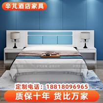 Hotel furniture bed guest room bed apartment hotel twin bed simple modern hotel special double bed standard room full set customization