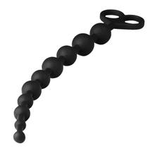 Silicone Rabead Black Vestibule Labead Woman with Anal Plug Adult Supplies Gay with Beads Stick Utensils Utensils