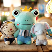 Cute trumpet plush toy frog doll bear little pig elephant lion grab doll wedding throwing doll