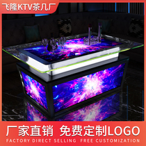 New KTV Tea Table Sofa Bar Luminous Table Glass Tea Table KTV Stainless Steel Tempered Glass Tea Table Custom