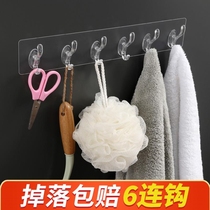 Hook strong adhesive hook non-perforated door rear kitchen bathroom wall townhouse dormitory towel transparent clothes hook