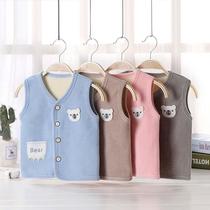 Childrens vest foreign-style girls plus velvet vest in autumn and winter baby warm waistcoat shoulder thick boys horse clip