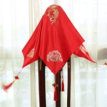 2021 red head wedding hijab bride Chinese Thorn B embroidered red cover classical wedding show hehe clothing hijab head liupa