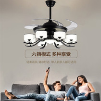 Op lighting European light luxury invisible fan lamp hanging fan lamp living room dining room bedroom home modern with electric fan