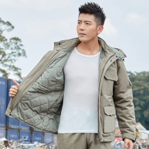 Winter coveralls cotton mens clothing thick cotton-padded jacket custom grid Glossary of Electrotechnical power protective padded removable