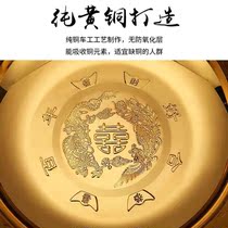 Happy basin wedding supplies bride dowry copper thick face delicate and beautiful foot washing woman yellow purple fortune