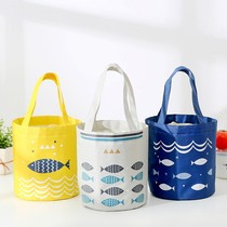 Handbag with thicker canvas lunch bag with waterproof insulation bag round lunch pack with lunch bag students are bagged