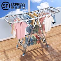 Stainless steel drying rack floor thickened and thick folding outdoor can bask in quilt small balcony rack drying clothes