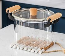 Household glass pot large capacity heat-resistant high temperature resistant gas pot transparent non-stick pot open fire straight burning soup pot