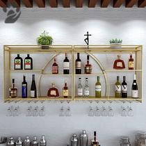 Bar wall hanging wine KTV shelf wine glass rack wine wine cabinet bar front desk display rack simple