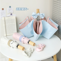 Knock on the good-looking healing sun umbrella sunscreen and UV protection folding female French small Western umbrella sunny and rain dual-use sunshade