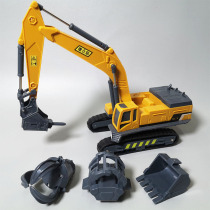 Delixin childrens engineering car model excavator toy Crushing hammer wood grabber stone grabber Boy suit series