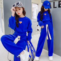 Girls two sets of Klein Blue Spring Ocean Gas Bombing Street 22 New Girl Great Boy Clothes Suit Damp Clothes Spring Clothing