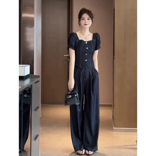 Модная летняя одежда, джинсы для отдыха, комплект