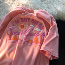 American hiphop Tide brand short sleeve T-shirt female loose Korean version ins Street wind hot girl chic harbor flavor half sleeve top
