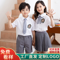 Kindergarten garden clothes Summer clothes British College style Childrens school uniform set Primary school class clothes Summer graduation photo clothing