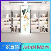 Lingwei bag with lamp floor-to-ceiling shop display shopping mall shelves childrens shoes shop shoe rack display stand live shelf