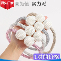 Curtain strap a pair of magnetic buckle tie rope strap rope magnet curtain buckle adhesive hook decorative accessories