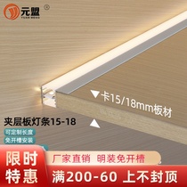 Slotless panel light led up and down double-sided light wine cabinet partition light card slot 18MM induction light strip