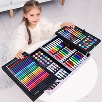 Childrens drawing tools set learning supplies childrens painting watercolor pen brush stationery gift box Primary School students Art