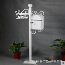 Outdoor mailbox creative standing mailbox white mailbox photography props coffee shop decoration