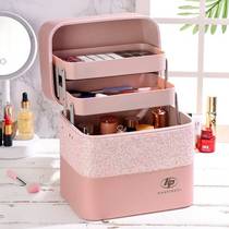 Cosmetic bag double layer 2021 new advanced sense Net Red large capacity portable large capacity large cute storage box box box high value