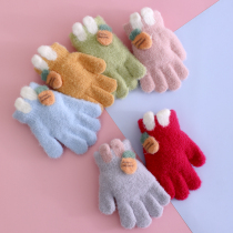 Baby childrens gloves winter 1 year old 2 girls 3 female Treasure 4 baby children Girl cute five fingers thin spring and autumn
