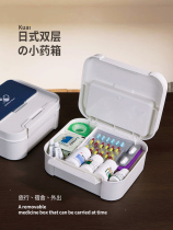 Japanese small medicine box Family Medicine drug storage box first aid box household large capacity medicine box portable
