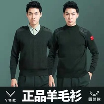 Cold-proof team site suede round collar needlework sweatpants wool sweater sweatshirt male army fan rugby green man