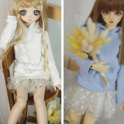 taobao agent Doll, clothing, sweatshirt, white azure hoody, top, scale 1:4, scale 1:3