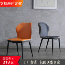 Modern simple dining chair Household backrest chair soft bag leather Hotel cafe light luxury dining table chair Hot-selling dining room chair