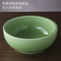 And basin Ceramic household old-fashioned soil with a lid non-stick noodle washing basin Kitchen hair basin Kneading basin deepened