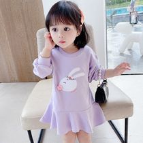 Autumn 2021 new girls dress female baby long sleeve skirt princess swimsuit Western style embroidered skirt for children