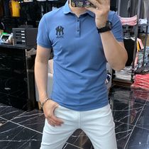 Bashed from summer leisure embroidery pure color of European shirt menu POLO shirt tail list