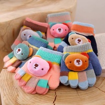 Baby baby gloves winter new children cartoon Boys and Girls cute thin small finger gloves warm