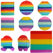 Cross-border large rodent control pioneer popit childrens educational toy rainbow silicone push fidget parent-child interaction