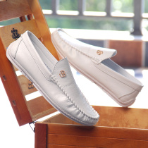 Chao brand summer New White Bean shoes 2021 lazy driving mens shoes summer breathable trend casual leather shoes