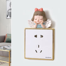 Cute light luxury Little Loli switch patch protective cover decorative wall sticker socket beautification cover cover ugly border cover sticker