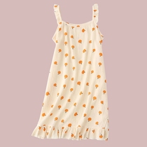 Japanese sweet night dress female summer 2021 new cotton sundress thin sexy student pajamas home clothes