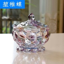 Sugar jar cute creative wedding dowry glass jar Japanese style pepper star star star lilac lilac storage jar with lid