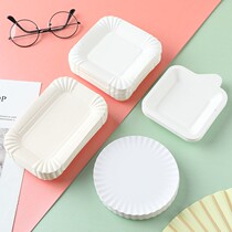 Disposable paper plate handmade dish paper bowl painting barbecue diy handmade kindergarten cake knife and fork spoon meal square plate