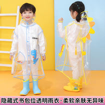 Child female male kindergarten baby student child raincoat Primary school female male transparent raincoat with school bag