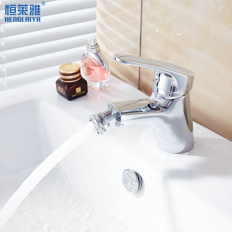 Henglaiya copper body womens wash faucet Rotatable hot and cold water faucet Body wash basin faucet Womens wash basin faucet