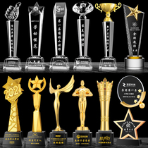 Crystal Trophy Creative Custom Color Print Five-Pointed Star Metallic Resin Basketball Football Love Medal Licensed Medal Souvenir