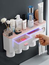 Toothbrush shelve cup toothbrushing cup gargling cup hanging wall-style toilet free of perforated wall-mounted suction wall discharge cylinder
