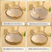 Dragon performance semi-embedded ceramic washbasin toilet washbasin washbasin in the lower basin oval Taichung basin on the floor